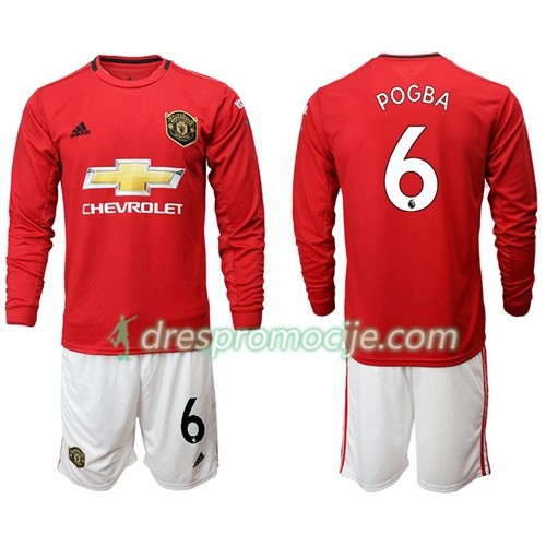 Manchester United Dres Pogba 6 Dječji Domaći 2019/2020 Dugim Rukavima Manchester United Dres Pogba 6 Dječji Domaći 2019/2020 Dugim Rukavima